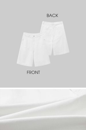 ROVENTE Minimalist White Tailored Bermudas