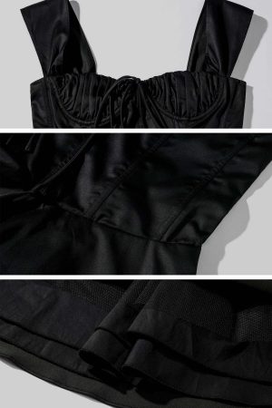 ROVENTE Off-Shoulder Satin Corset Midi Dress with Flared Skirt