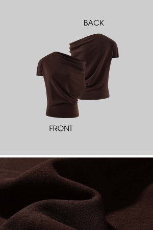 ROVENTE One-Shoulder Draped Fitted Tee