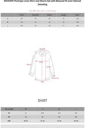 ROVENTE Pinstripe Linen Shirt and Shorts Set with Relaxed Fit and Tailored Detailing