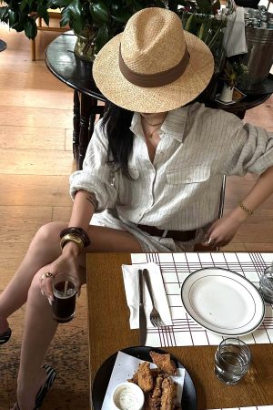 ROVENTE Pinstripe Linen Shirt and Shorts Set with Relaxed Fit and Tailored Detailing