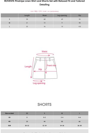 ROVENTE Pinstripe Linen Shirt and Shorts Set with Relaxed Fit and Tailored Detailing