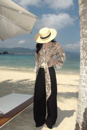 ROVENTE Pinstripe Tailored Wide-Leg Pants