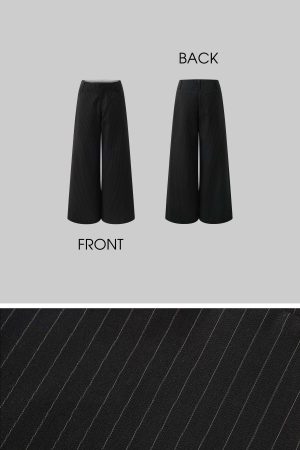 ROVENTE Pinstripe Tailored Wide-Leg Pants