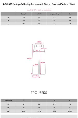 ROVENTE Pinstripe Wide-Leg Trousers with Pleated Front and Tailored Waist