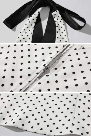 ROVENTE Polka Dot Halter Top & Skirt Set