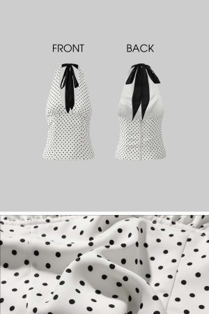 ROVENTE Polka Dot Halter Top & Skirt Set