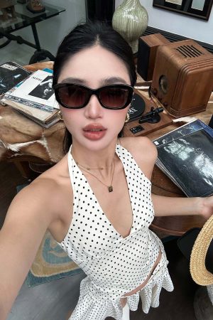 ROVENTE Polka Dot Halter Top & Skirt Set