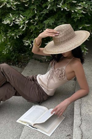 ROVENTE Rosette Detail Satin Camisole with Adjustable Straps