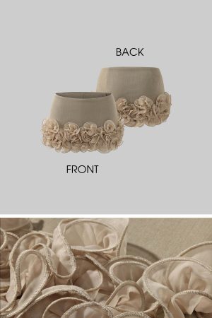 ROVENTE Rosette Trim Mini Skirt Set with Halter Corset Top