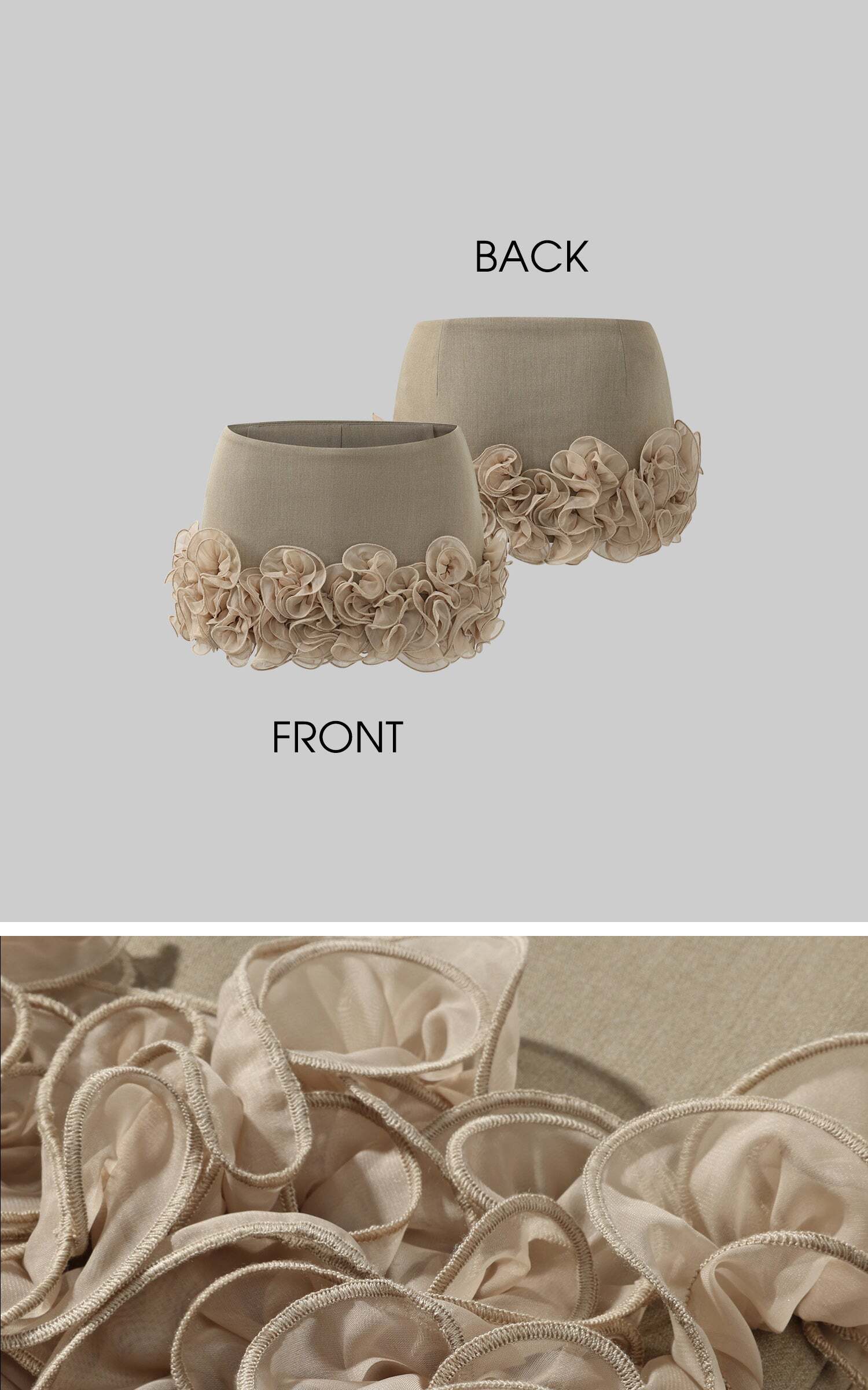 ROVENTE Rosette Trim Mini Skirt Set with Halter Corset Top ROVENTE Rosette Trim Mini Skirt Set with Halter Corset Top