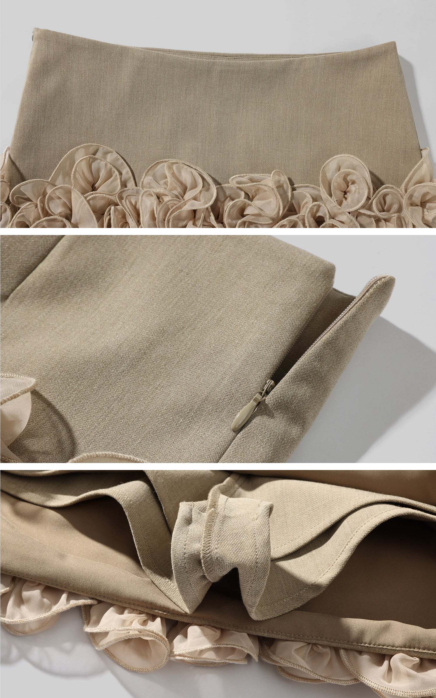 ROVENTE Rosette Trim Mini Skirt Set with Halter Corset Top ROVENTE Rosette Trim Mini Skirt Set with Halter Corset Top