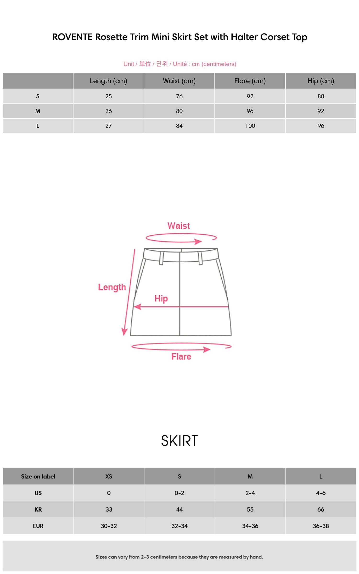 ROVENTE Rosette Trim Mini Skirt Set with Halter Corset Top ROVENTE Rosette Trim Mini Skirt Set with Halter Corset Top