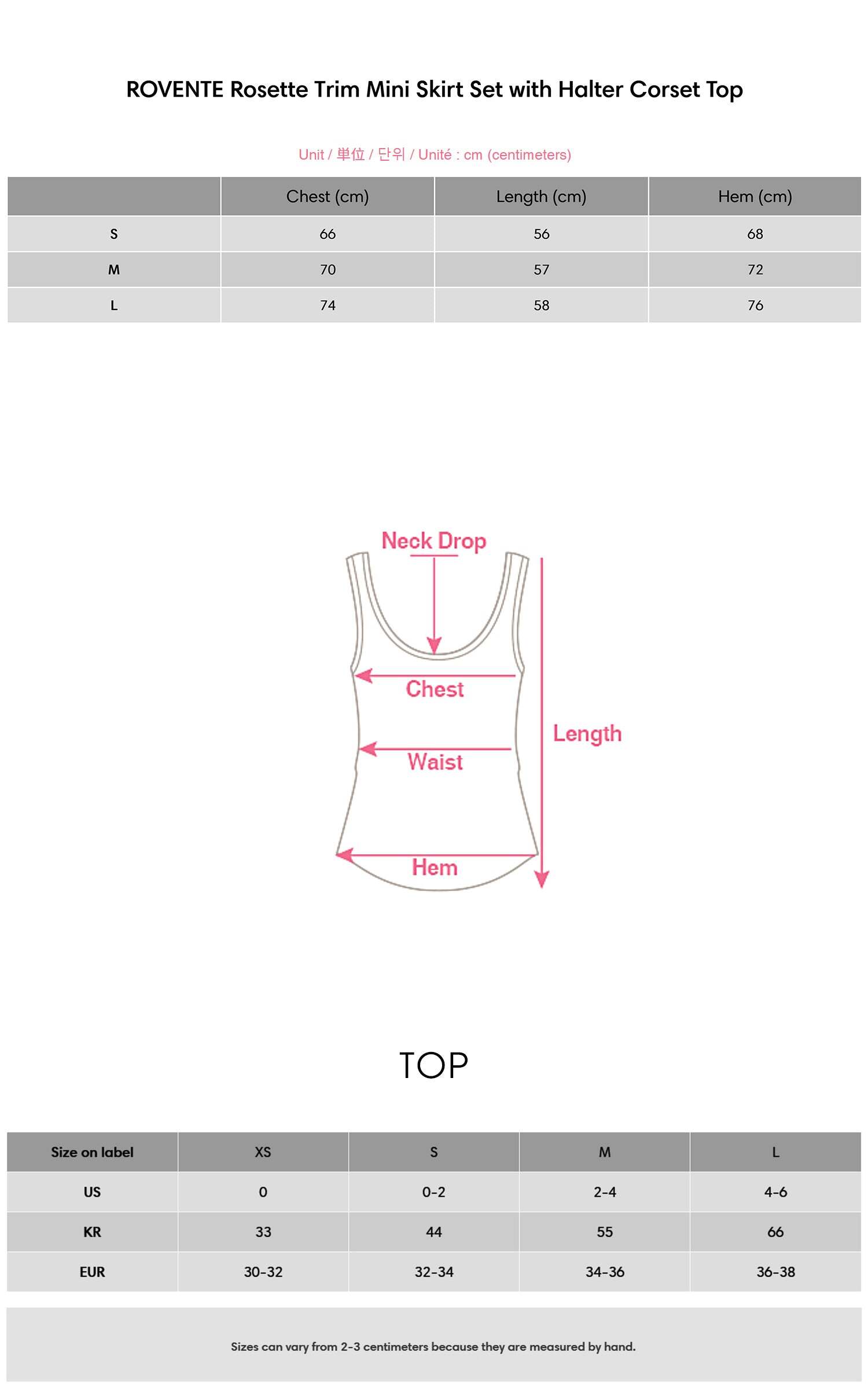 ROVENTE Rosette Trim Mini Skirt Set with Halter Corset Top ROVENTE Rosette Trim Mini Skirt Set with Halter Corset Top