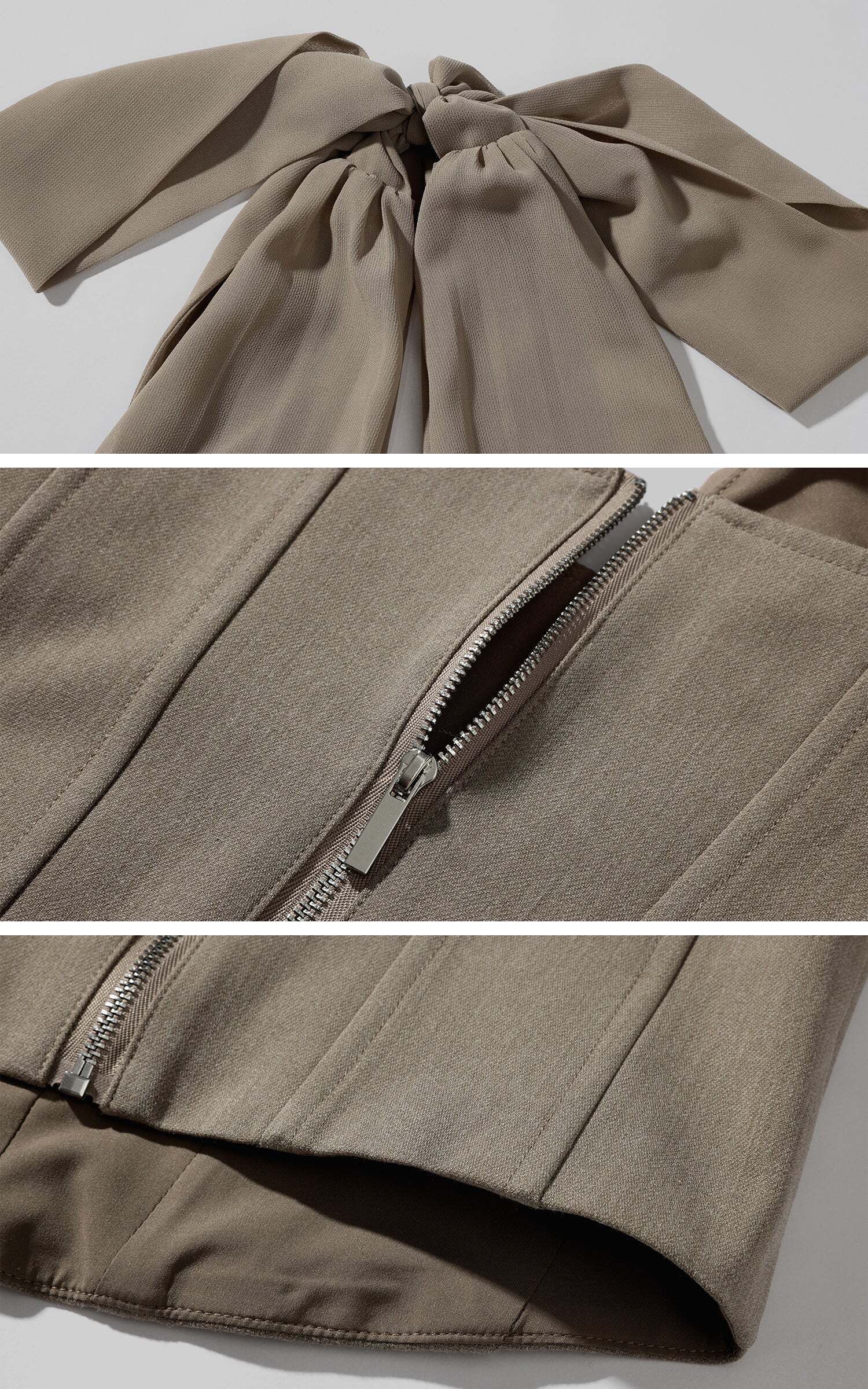 ROVENTE Rosette Trim Mini Skirt Set with Halter Corset Top ROVENTE Rosette Trim Mini Skirt Set with Halter Corset Top