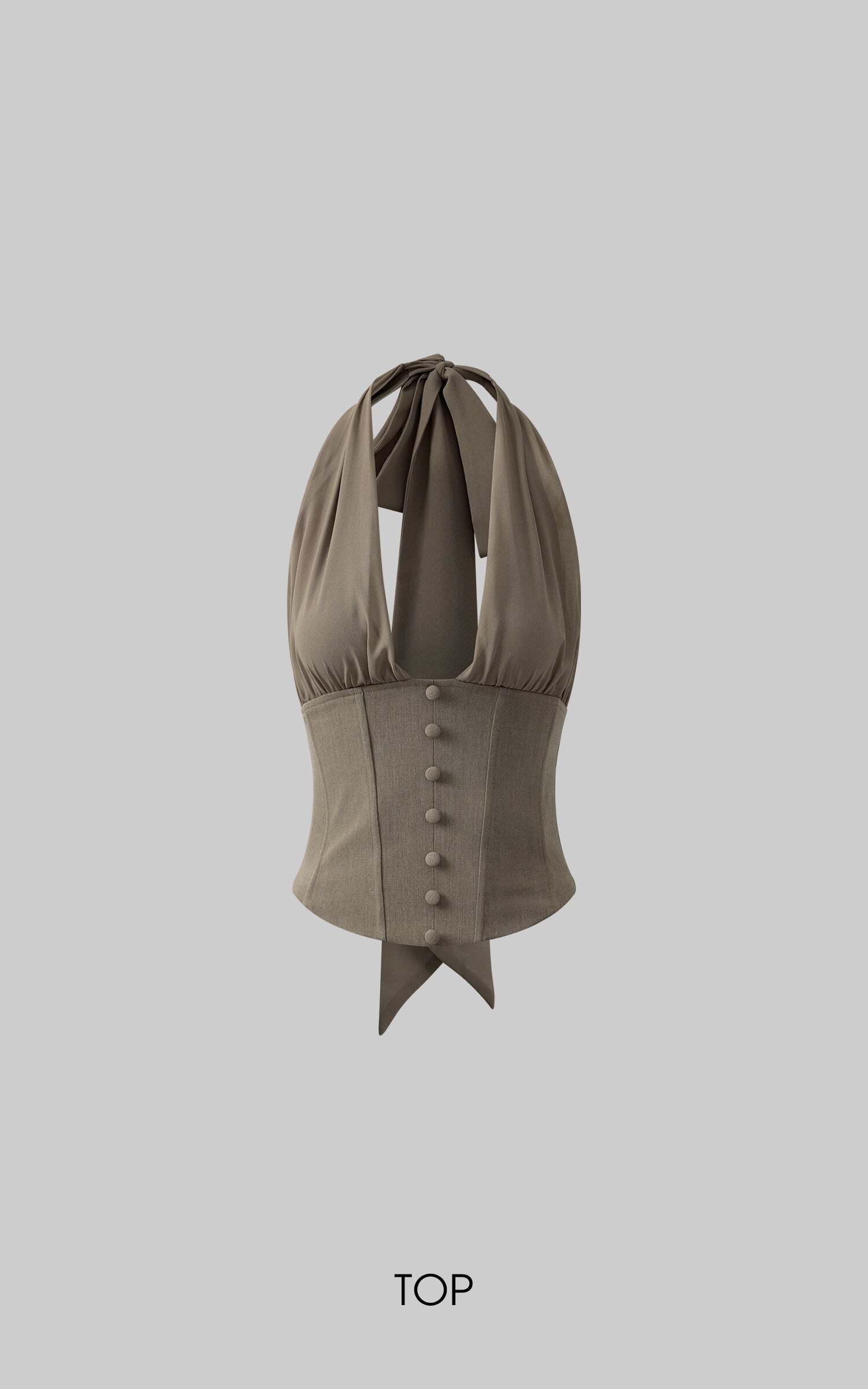 ROVENTE Rosette Trim Mini Skirt Set with Halter Corset Top ROVENTE Rosette Trim Mini Skirt Set with Halter Corset Top