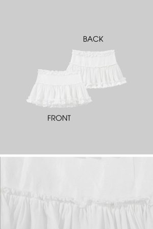 ROVENTE Ruched Tie-Front Top & Frill Mini Skirt Set
