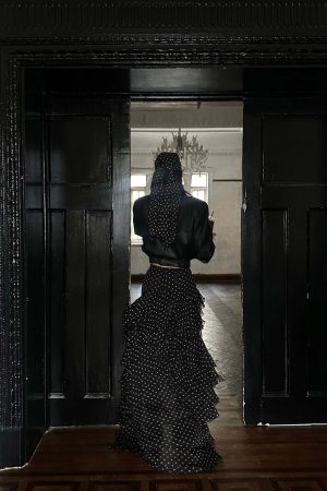 ROVENTE Ruffled Polka Dot Skirt