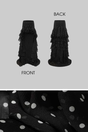 ROVENTE Ruffled Polka Dot Skirt