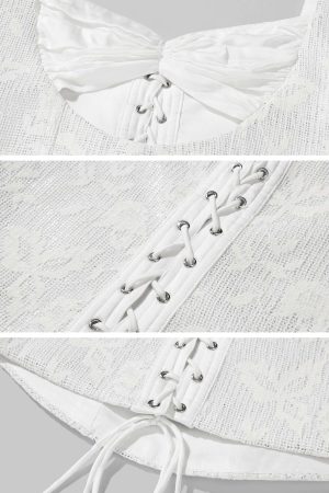 ROVENTE Satin Lace Tank & Mermaid Skirt Set