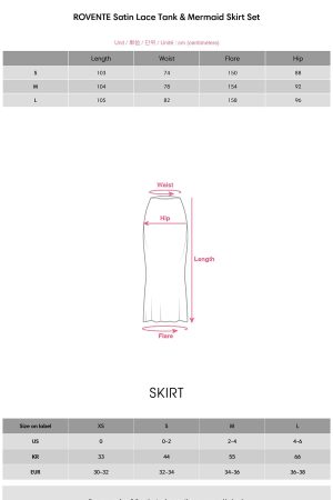 ROVENTE Satin Lace Tank & Mermaid Skirt Set