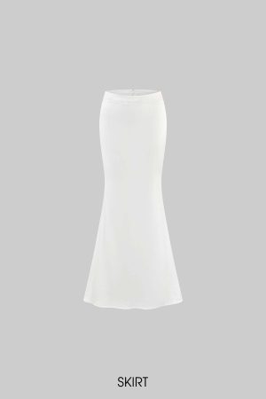 ROVENTE Satin Lace Tank & Mermaid Skirt Set