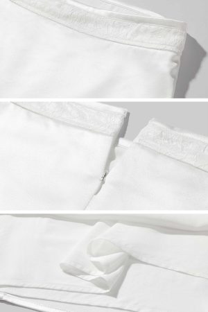 ROVENTE Satin Lace Tank & Mermaid Skirt Set