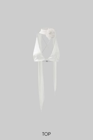 ROVENTE Satin Strap Top & Sequin Skirt Set