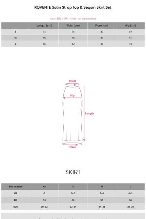 ROVENTE Satin Strap Top & Sequin Skirt Set