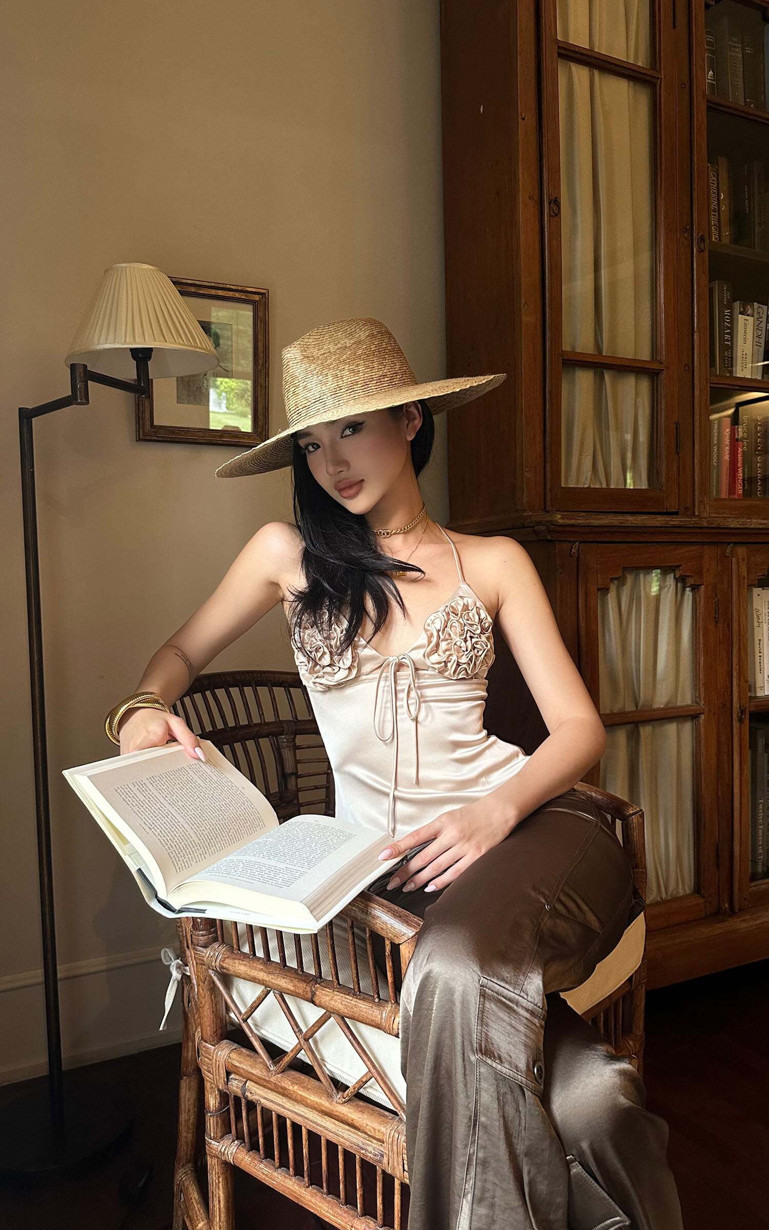 ROVENTE Satin Utility Flare Pants ROVENTE Satin Utility Flare Pants