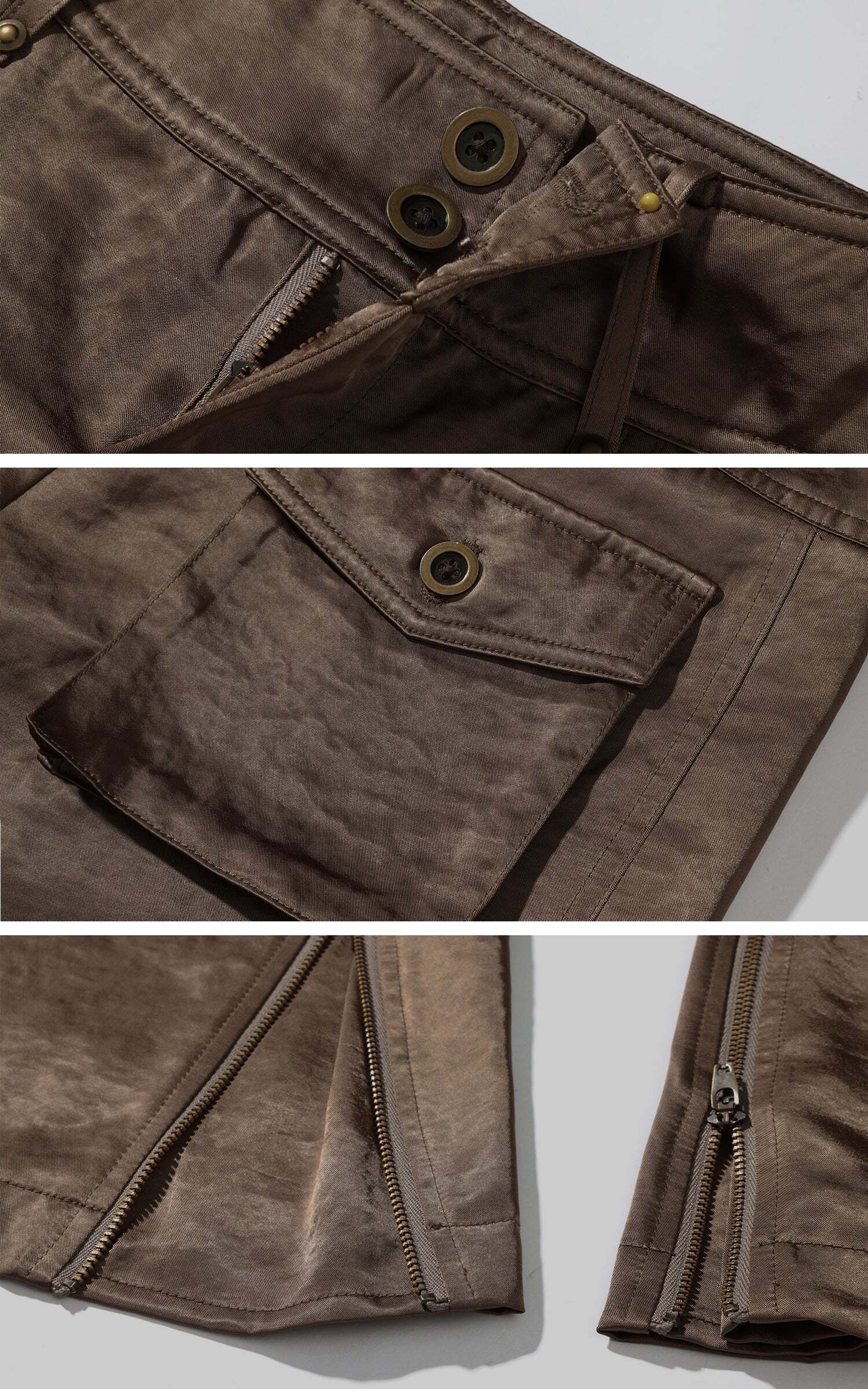 ROVENTE Satin Utility Flare Pants ROVENTE Satin Utility Flare Pants