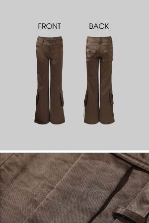 ROVENTE Satin Utility Flare Pants