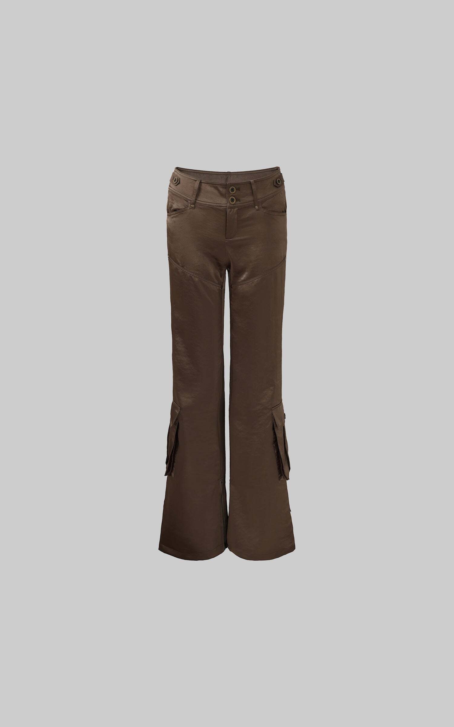ROVENTE Satin Utility Flare Pants ROVENTE Satin Utility Flare Pants