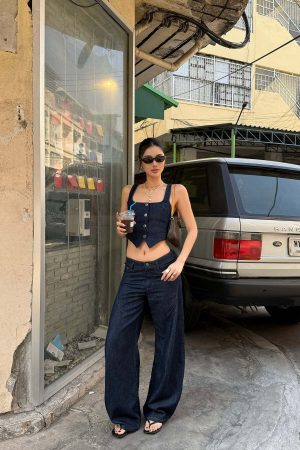 ROVENTE Sculpted Balloon Denim Trousers