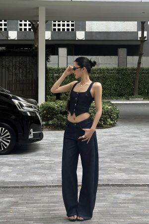 ROVENTE Sculpted Balloon Denim Trousers