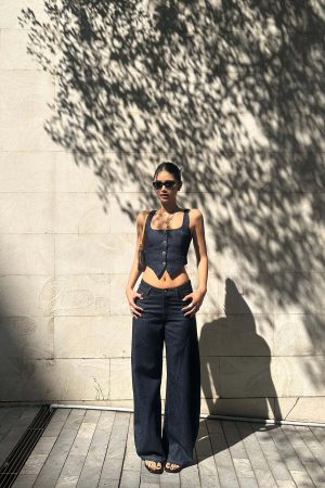 ROVENTE Sculpted Balloon Denim Trousers