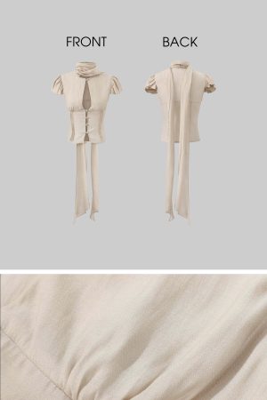 ROVENTE Sculpted Tie-Neck Corset Top