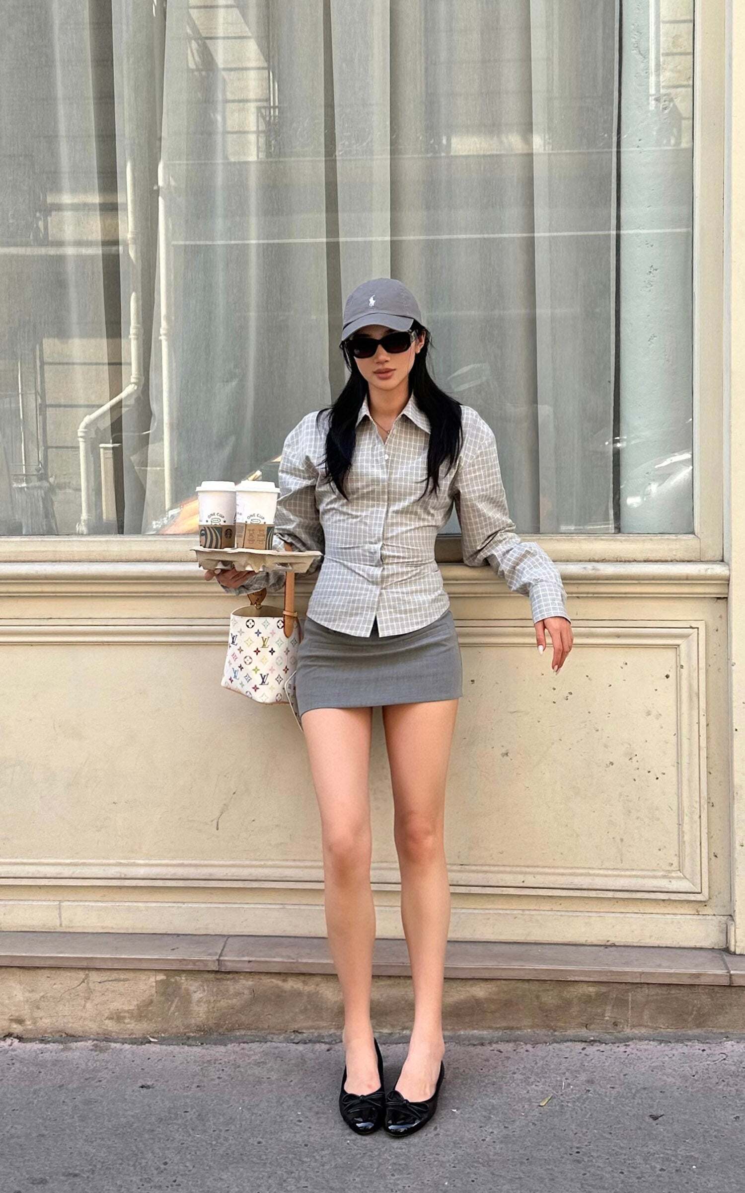 ROVENTE Sculpted Waist Plaid Shirt with Sharp Collar and Cinched Silhouette ROVENTE Sculpted Waist Plaid Shirt with Sharp Collar and Cinched Silhouette