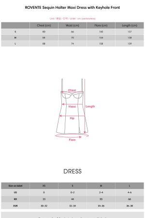 ROVENTE Sequin Halter Maxi Dress with Keyhole Front