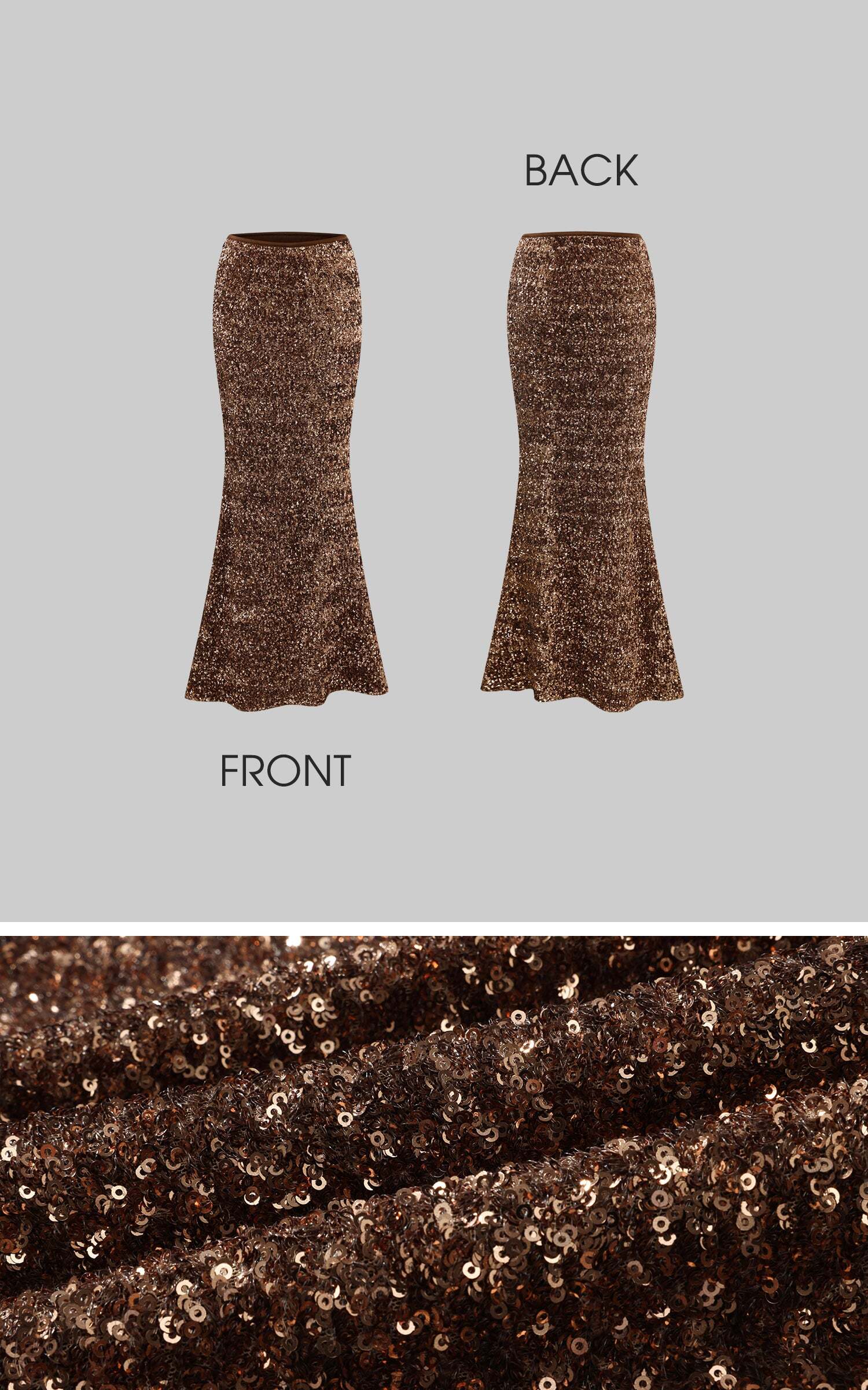 ROVENTE Sequin Mermaid Maxi Skirt with High Waist and Body-Hugging Silhouette ROVENTE Sequin Mermaid Maxi Skirt with High Waist and Body-Hugging Silhouette