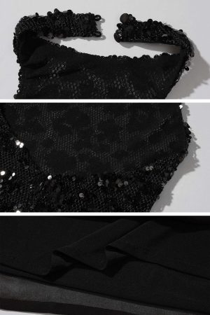 ROVENTE Sequined Halter Maxi Dress