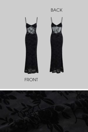 ROVENTE Sheer Velvet Maxi Dress