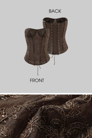 ROVENTE Strapless Lace Corset Top