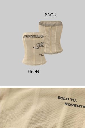 ROVENTE Strapless Mesh Corset Top