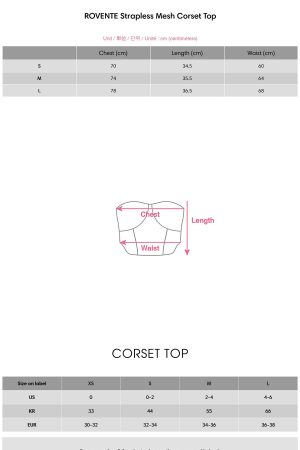 ROVENTE Strapless Mesh Corset Top