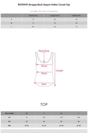 ROVENTE Strappy Back Sequin Halter Corset Top