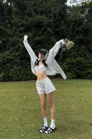 ROVENTE Striped Cotton Three-Piece Lounge Set