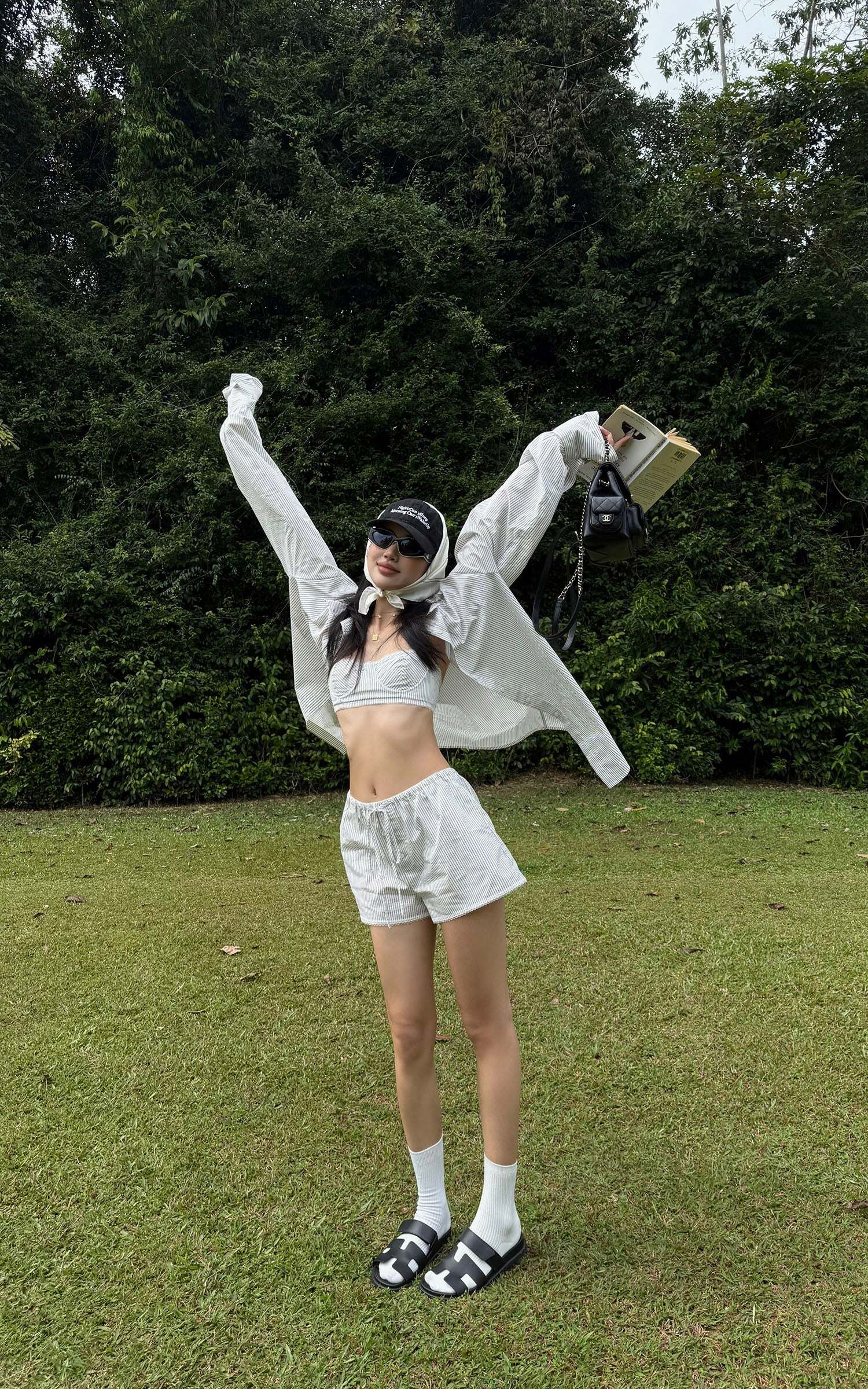 ROVENTE Striped Cotton Three-Piece Lounge Set ROVENTE Striped Cotton Three-Piece Lounge Set