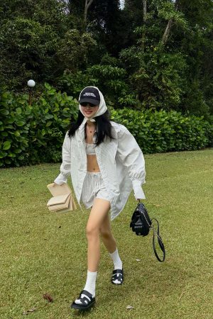 ROVENTE Striped Cotton Three-Piece Lounge Set