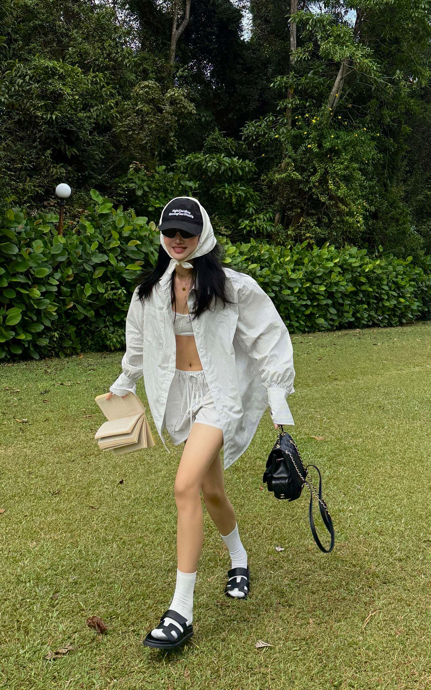 ROVENTE Striped Cotton Three-Piece Lounge Set ROVENTE Striped Cotton Three-Piece Lounge Set